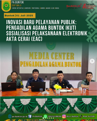 Petugas Pengadilan Agama Buntok Ikuti Sosialisasi Pelaksanaan Elektronik Akta Cerai (EAC) | (01/07/2025