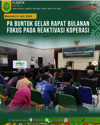 PA Buntok Gelar Rapat Bulanan, Fokus pada Reaktivasi Koperasi | (03/07/2025)