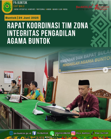 Rapat Koordinasi Tim Zona Integritas Pengadilan Agama Buntok | (03/07/2025)