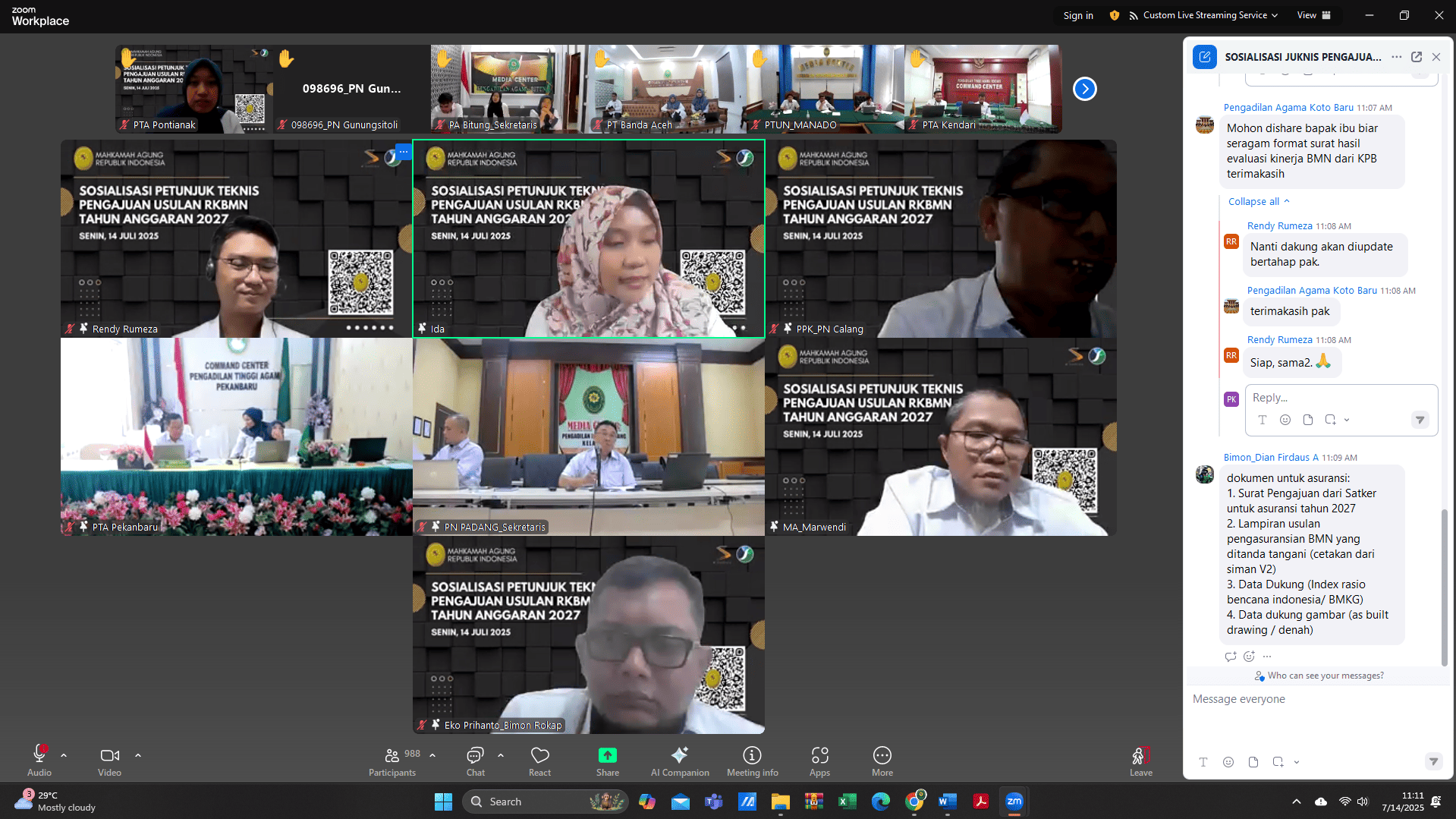 Pengadilan Agama Kasongan Ikuti Sosialisasi Petunjuk Teknis Usulan RKBMN Tahun Anggaran 2027 yang Diselenggarakan oleh Biro Perlengkapan Mahkamah Agung RI