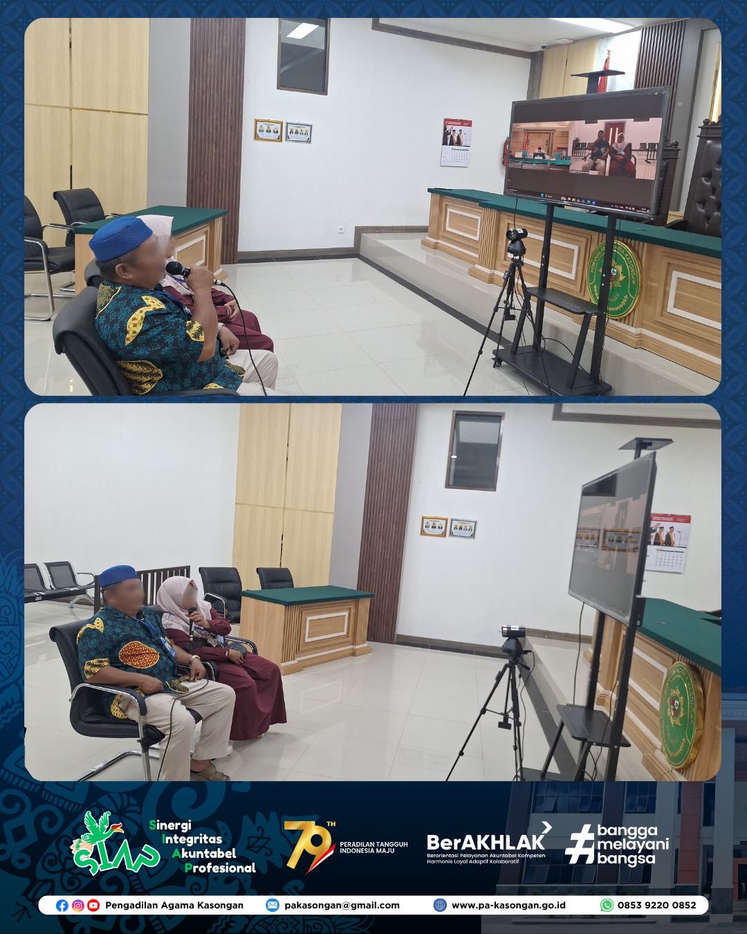 Sidang Telekonferensi Pemeriksaan Saksi di Pengadilan Agama Kasongan