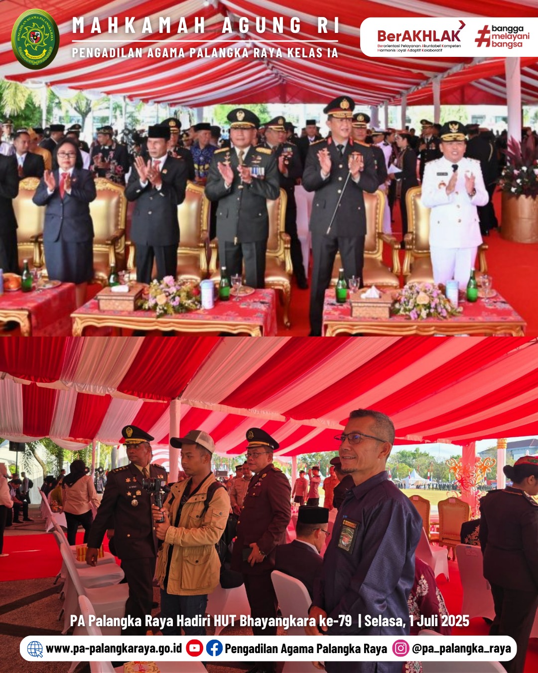 PA Palangka Raya Hadiri Acara HUT Bhayangkara ke-79 di Polda Kalimantan Tengah