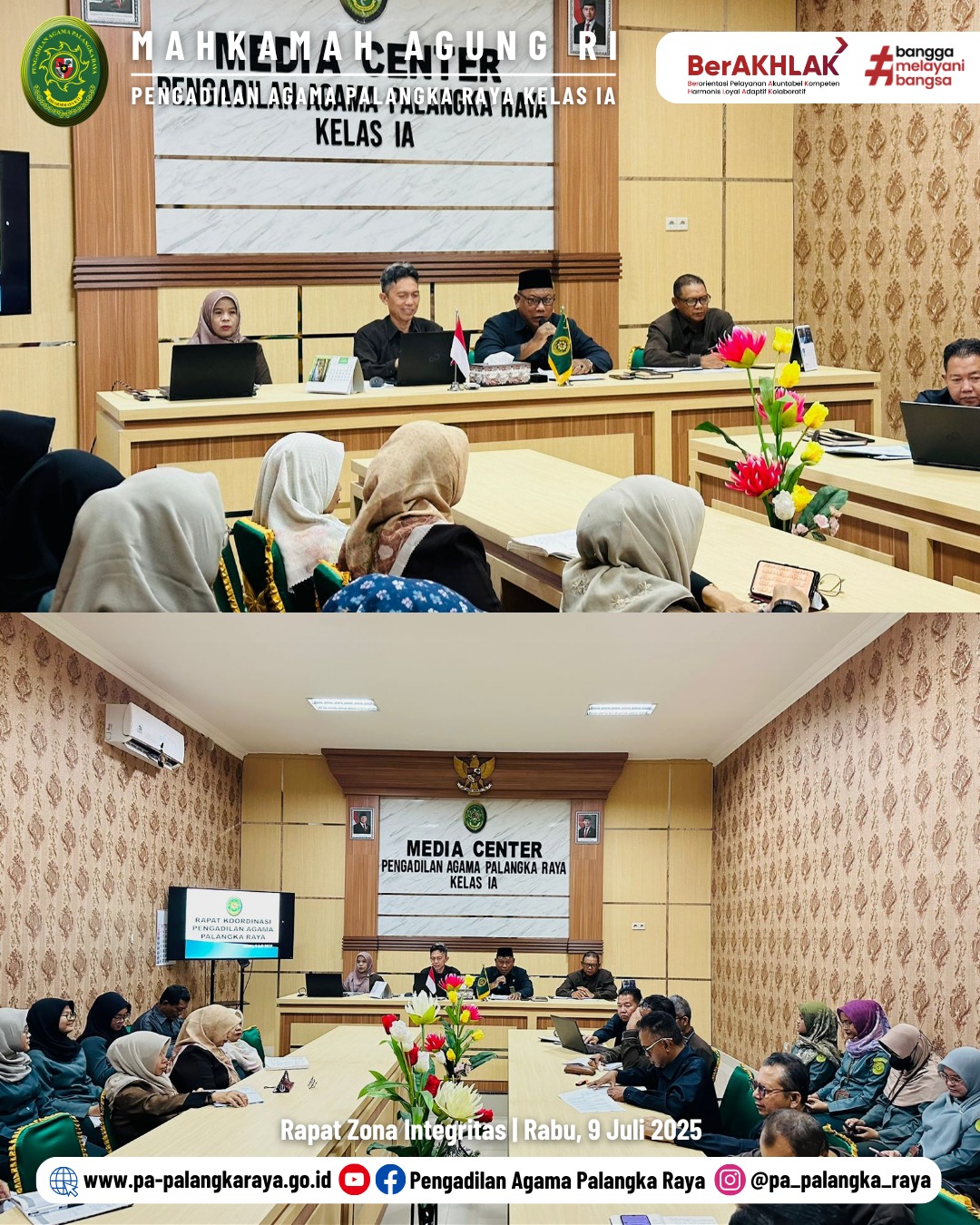 RAPAT MONEV PEMBANGUNAN ZONA INTEGRITAS (ZI) DI PENGADILAN AGAMA PALANGKA RAYA