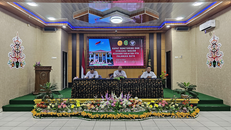 Memasuki Triwulan III, Bagian Kesekretariatan PTA Palangka Raya Gelar Rapat Monitoring dan Evaluasi Triwulan II Tahun 2025