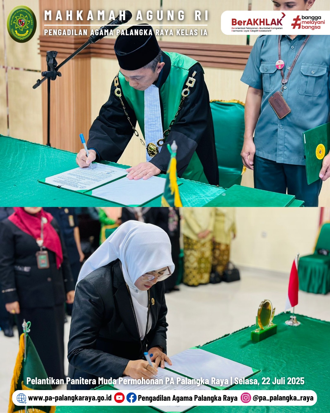 PELANTIKAN DAN PENGAMBILAN SUMPAH JABATAN PANMUD PERMOHONAN PA PALANGKA RAYA