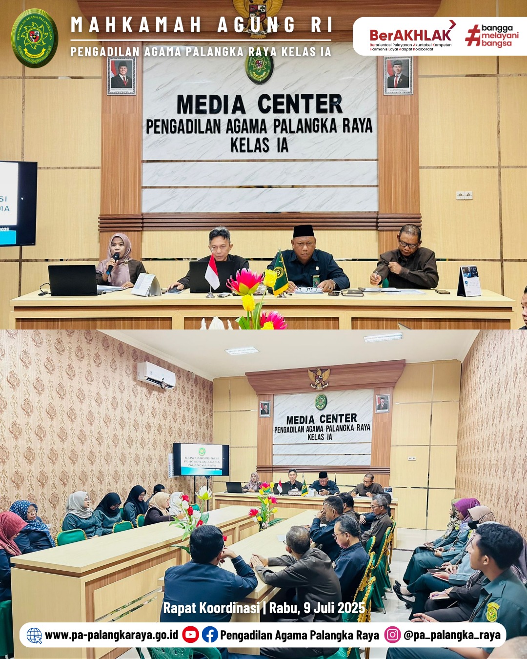 RAPAT KOORDINASI PENGADILAN AGAMA PALANGKA RAYA 9 Juli 2025