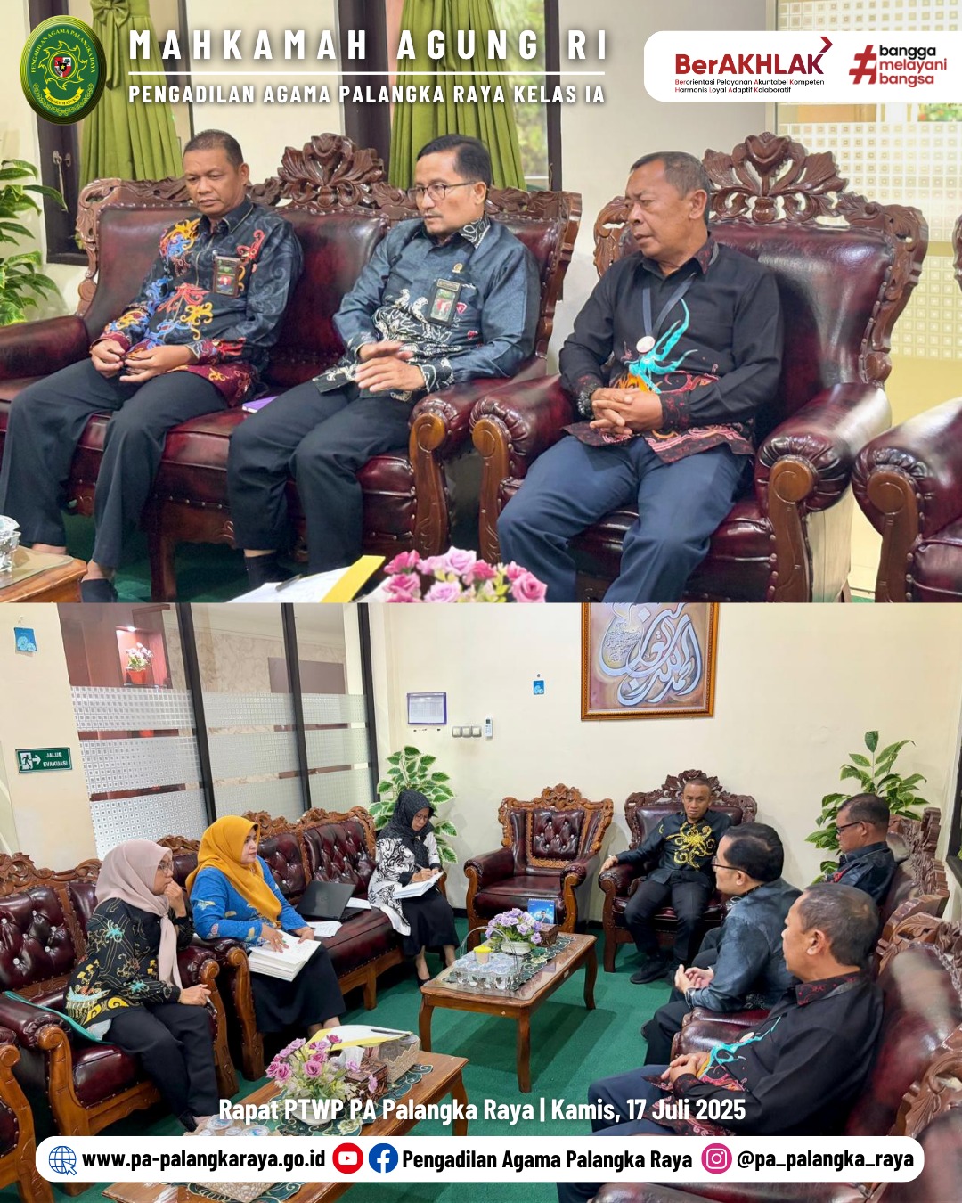 RAPAT PTWP PA PALANGKA RAYA REGENERASI PEMAIN MELALUI LATIHAN BERSAMA