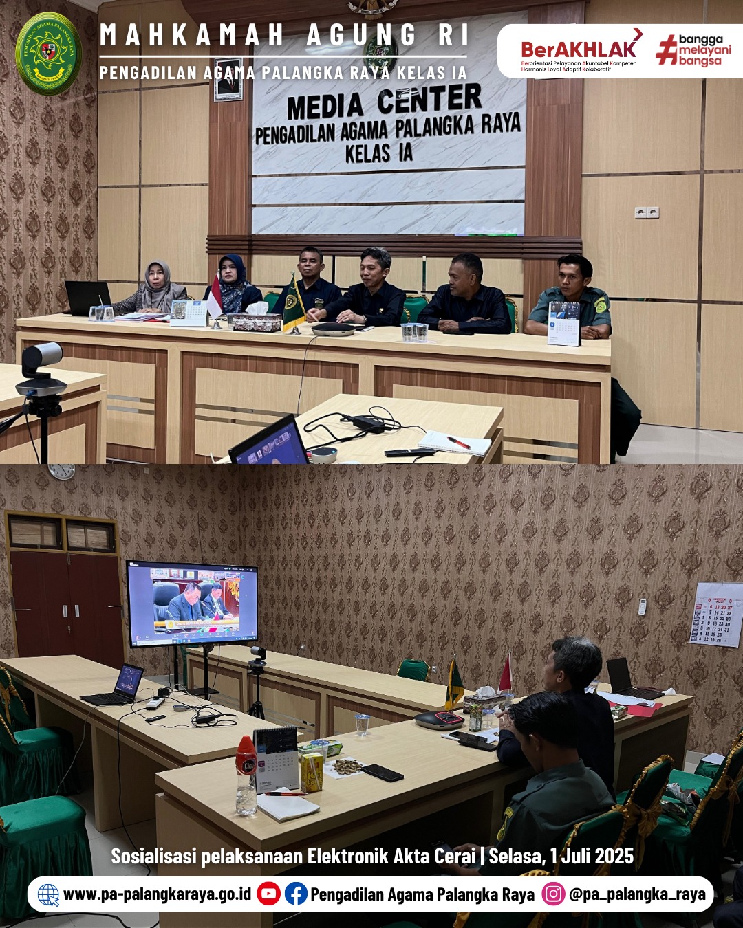 Pegawai PA Palangka Raya Mengikuti Sosialisasi Elektronik Akta Cerai Secara Daring