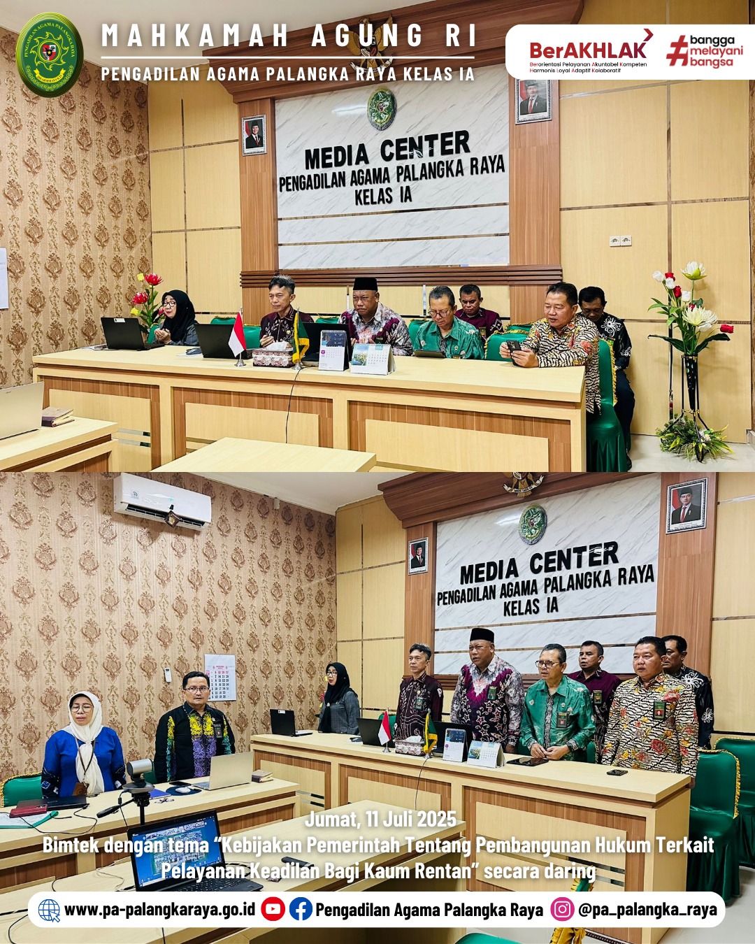 TENAGA TEKNIS PA PALANGKA RAYA MENGIKUTI ZOOM KEBIJAKAN PEMERINTAH TENTANG PEMBANGUNAN HUKUM TERKAIT PELAYANAN KEADILAN BAGI KAUM RENTAN