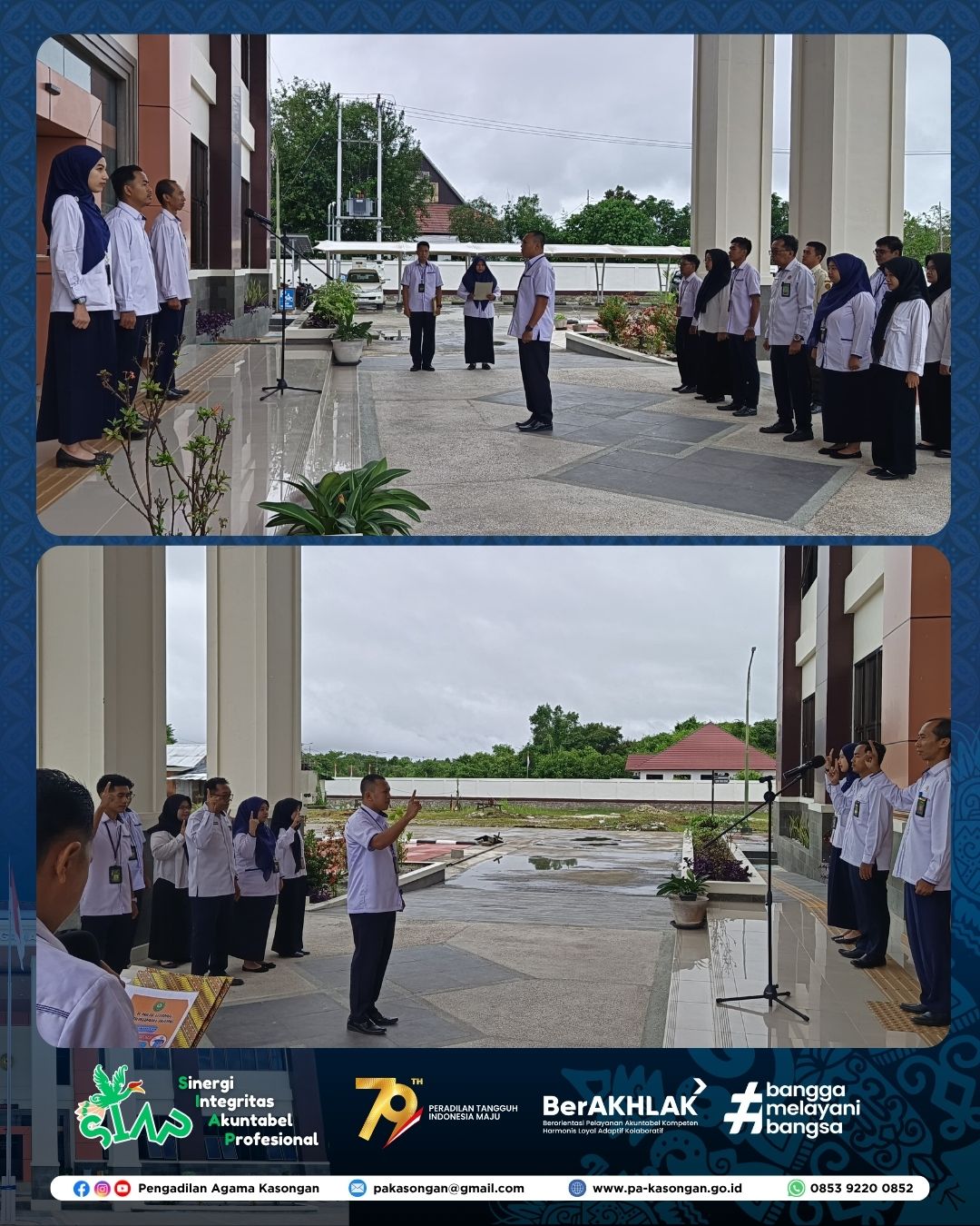 Apel Pagi Pengadilan Agama Kasongan Tekankan Integritas dan Peningkatan Pelayanan