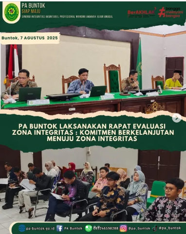 Rapat Evaluasi Zona Integritas di Pengadilan Agama Buntok: Komitmen Berkelanjutan Menuju Zona Integritas | (07/08/2025)