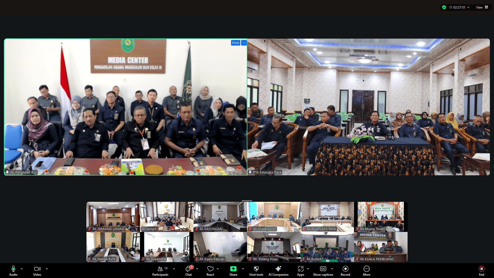 KPTA Palangka Raya (Drs. H. Tarsi, S.H., M.H) Lakukan Evaluasi Kinerja Satuan Kerja  Triwulan II Tahun 2025)