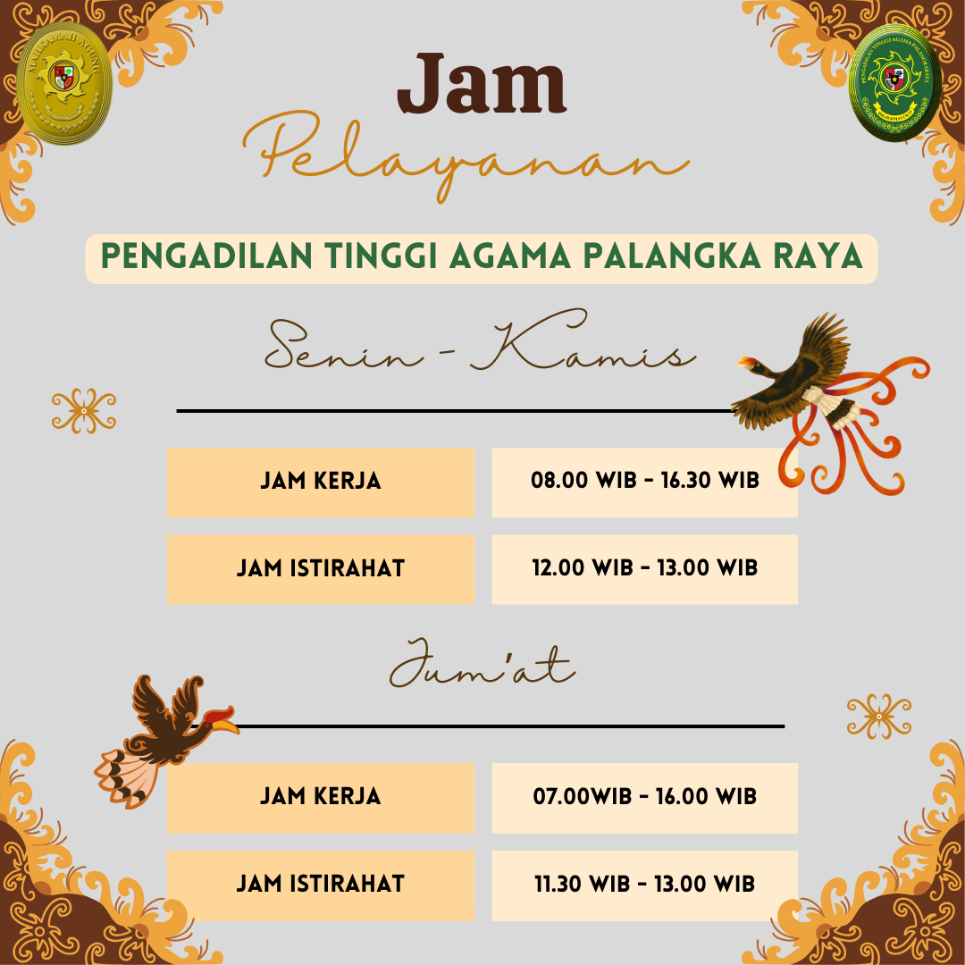 Jam Pelayanan PTA Palangka Raya