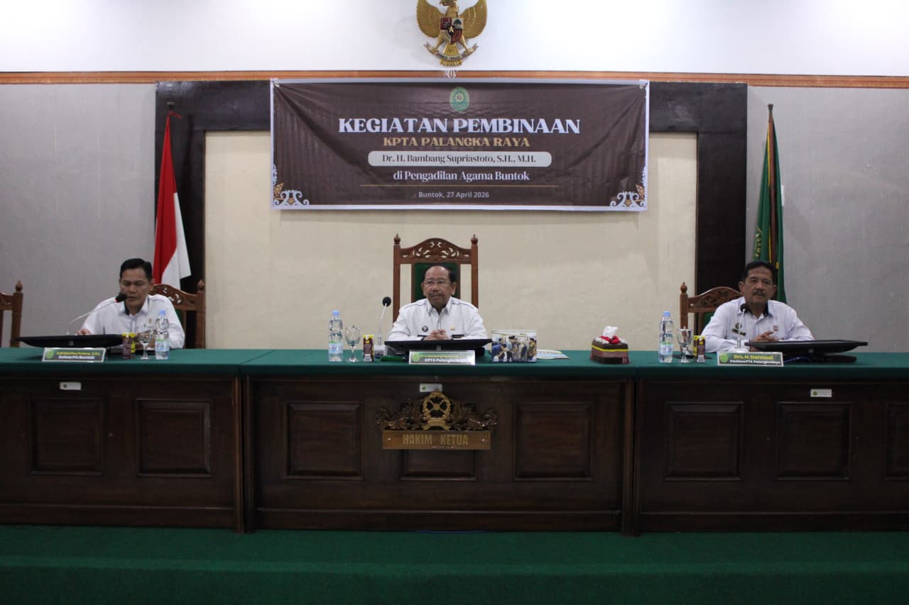 Mengawali Pekan Dengan Penguatan Integritas Melalui Pembinaan Pimpinan PTA Palangka Raya di Pengadilan Agama Buntok